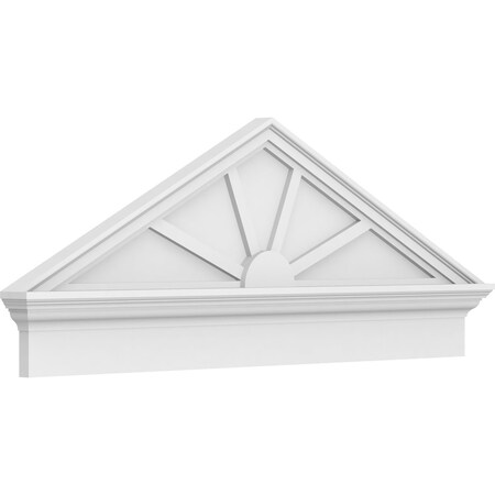 Ekena Millwork Peaked Cap 4 Spoke Architectural PVC Combination Pediment, 48"W x 18-7/8"H x 2-3/4"P (Pitch 6/12) PEDPC048X190PKC04